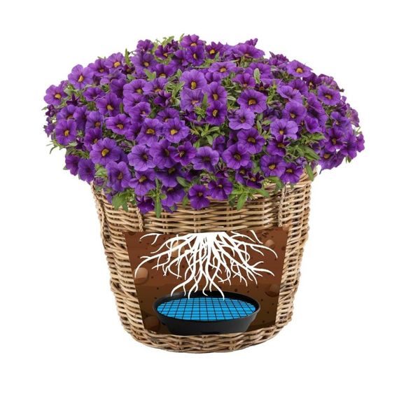 8-Pack 5.3" Invisible Self-Watering Saucers for Hanging Baskets Black - Picture 2 of 6